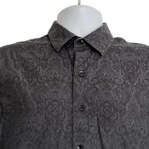 ROBERT Graham Button Down Charcoal Paisley Shirt Size M